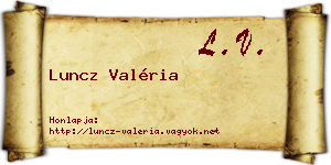 Luncz Valéria névjegykártya